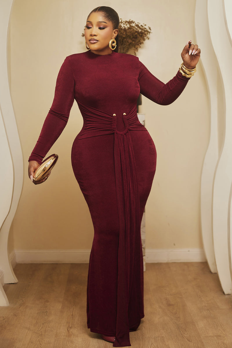 “Amara Sculpted Elegance Maxi Dress”