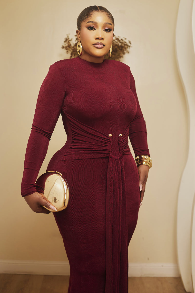 “Amara Sculpted Elegance Maxi Dress”