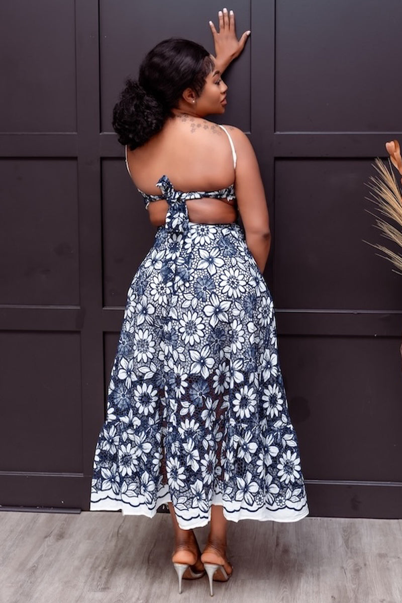 Floral Grace Cutout Maxi Dress