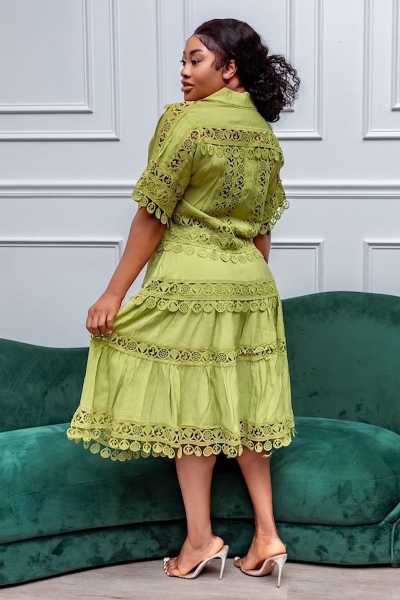 Eden Lace Skirt Set – Green