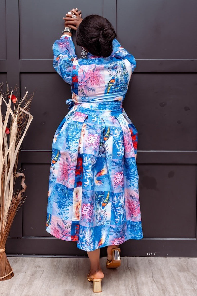 Lucy Floral Mosaic Midi Dress