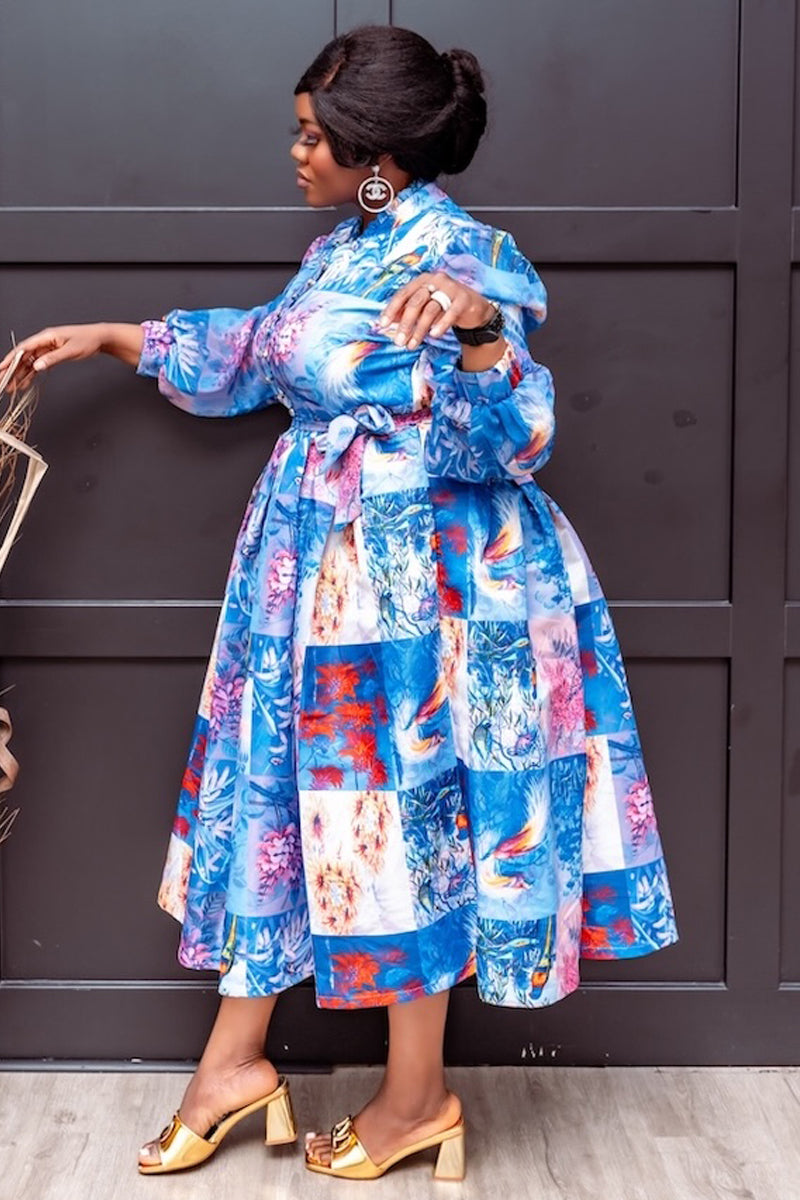 Lucy Floral Mosaic Midi Dress