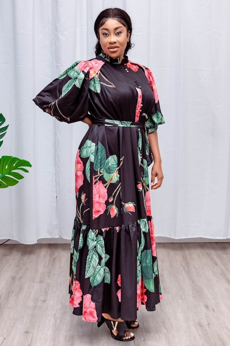 Midnight Bloom Maxi Dress