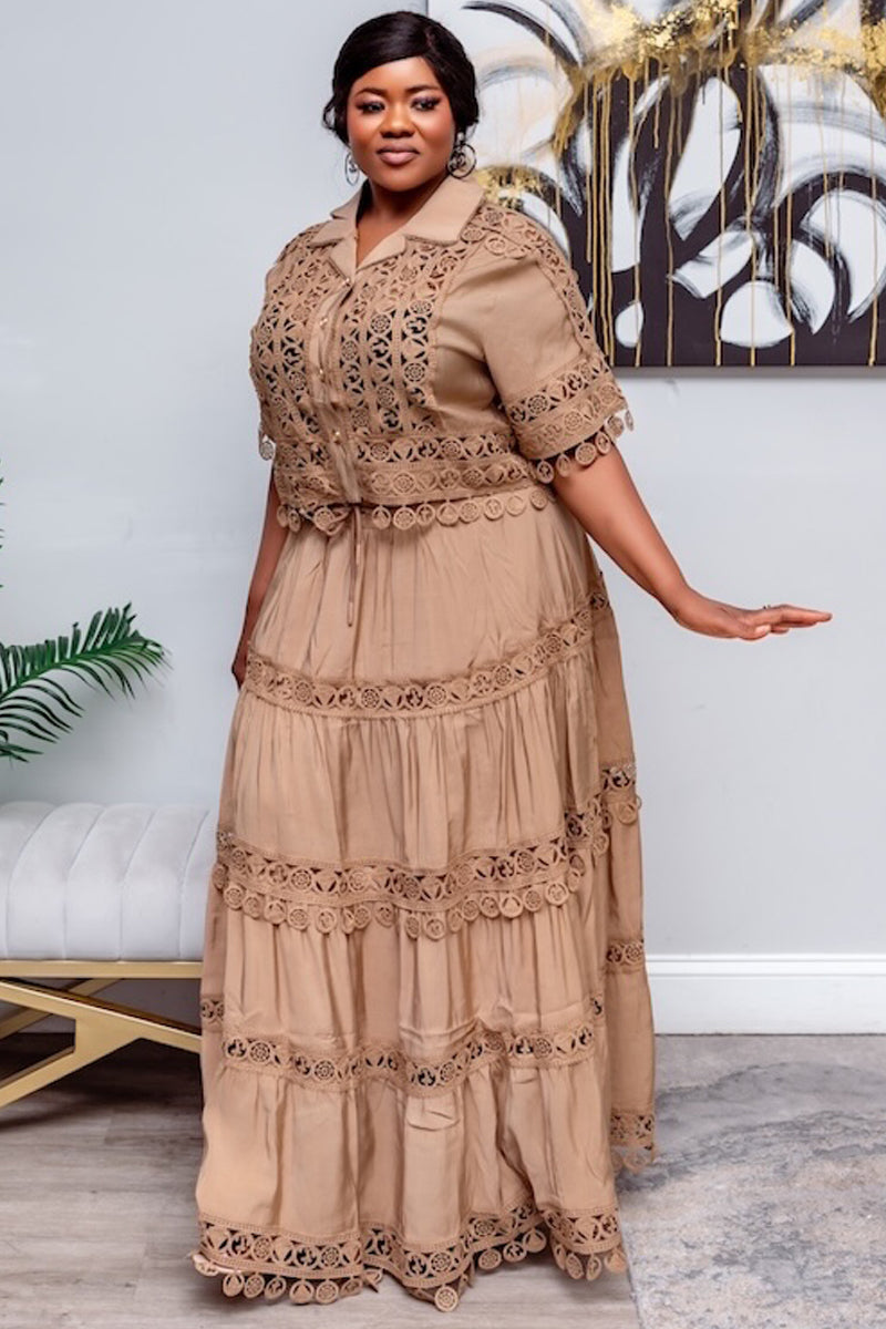 Savannah Lace Skirt Set – Mocha