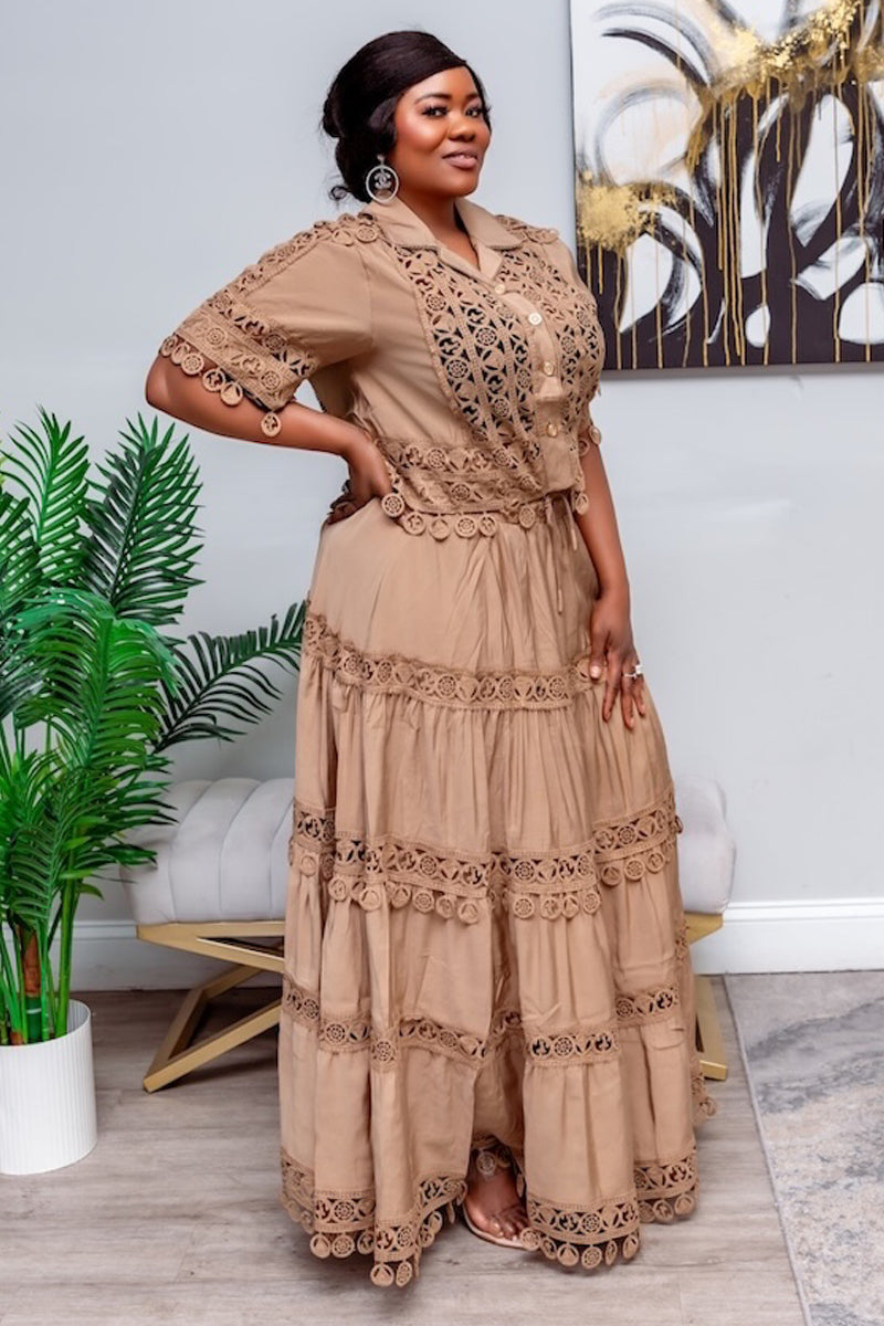 Savannah Lace Skirt Set – Mocha