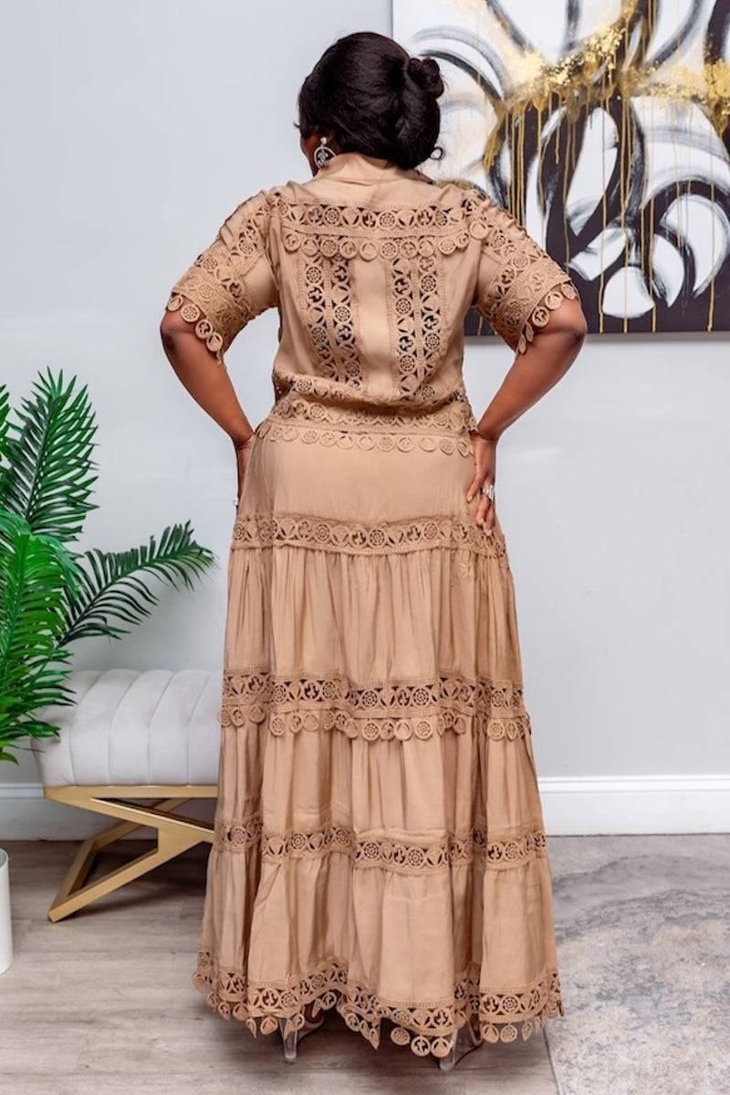 Savannah Lace Skirt Set – Mocha