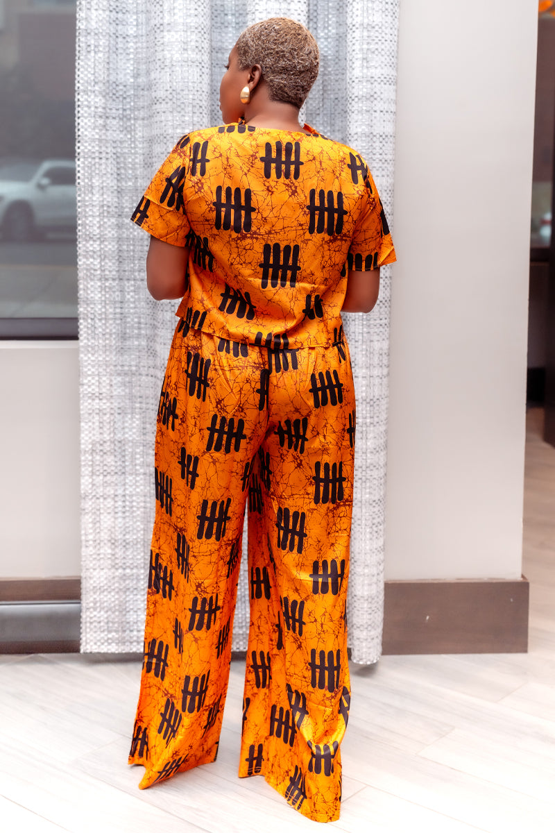 Zeze Bold & Beautiful African Print Pant & Top Set