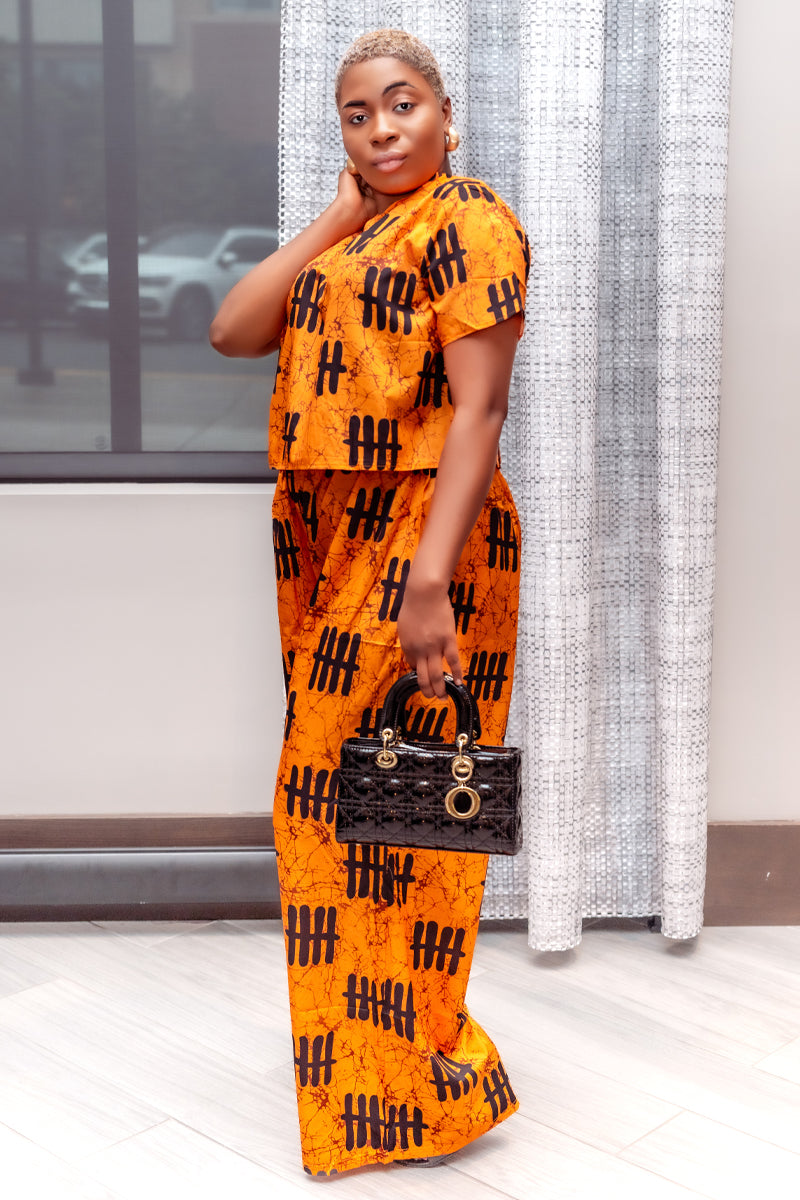 Zeze Bold & Beautiful African Print Pant & Top Set