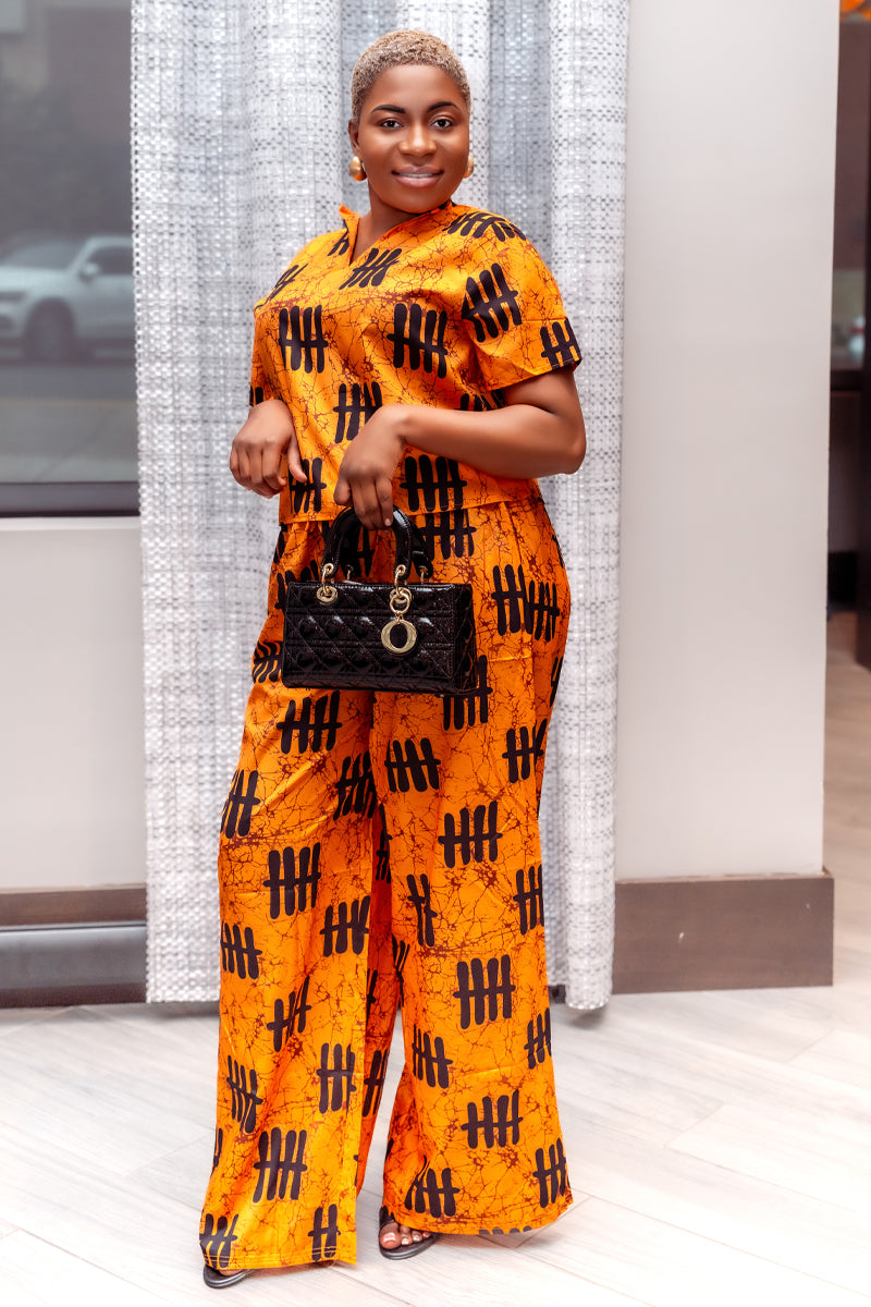 Zeze Bold & Beautiful African Print Pant & Top Set