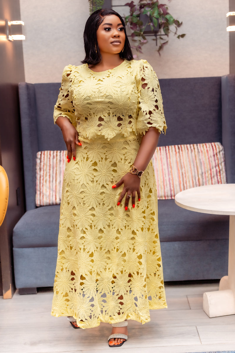Sunny Blossom Lace Set – Yellow