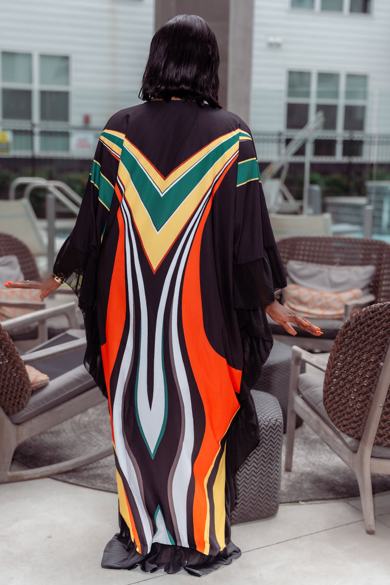 Vibrant African Print Bubu Maxi Dress