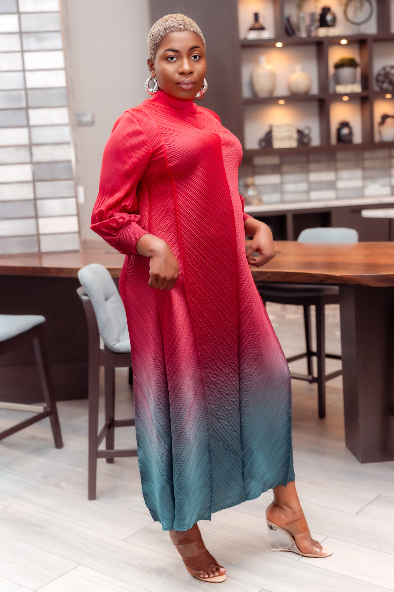Radiant Ombre Miyake Pleated Dress