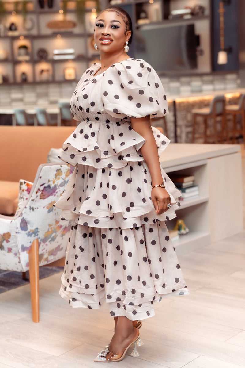 Polka Dot Tiered Maxi Dress