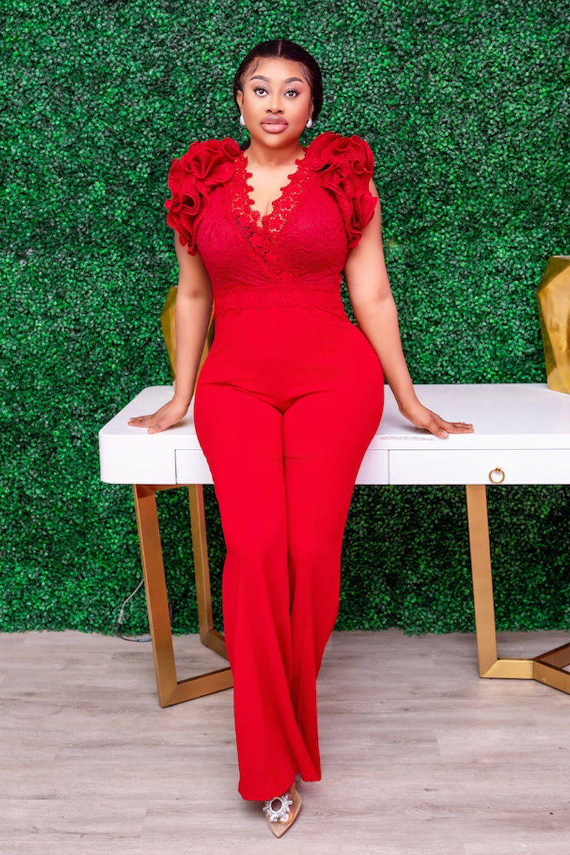 Red Rose Affair Jumpsuit