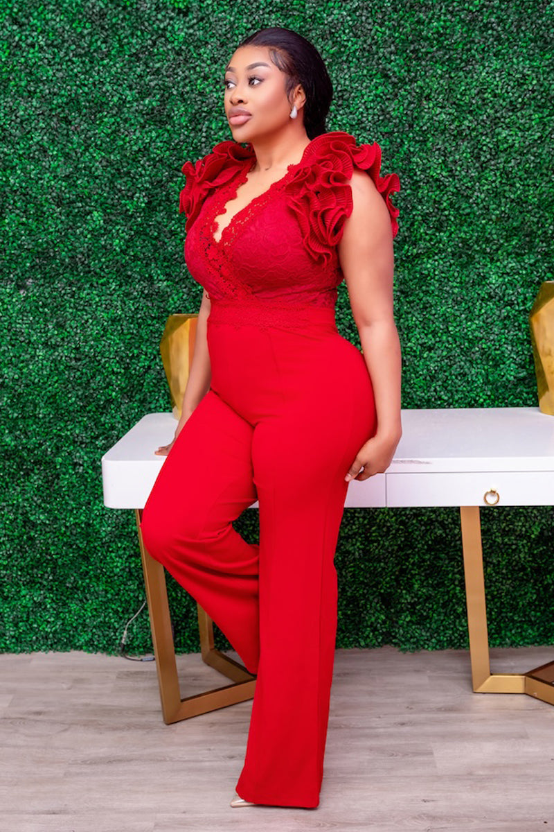 Red Rose Affair Jumpsuit