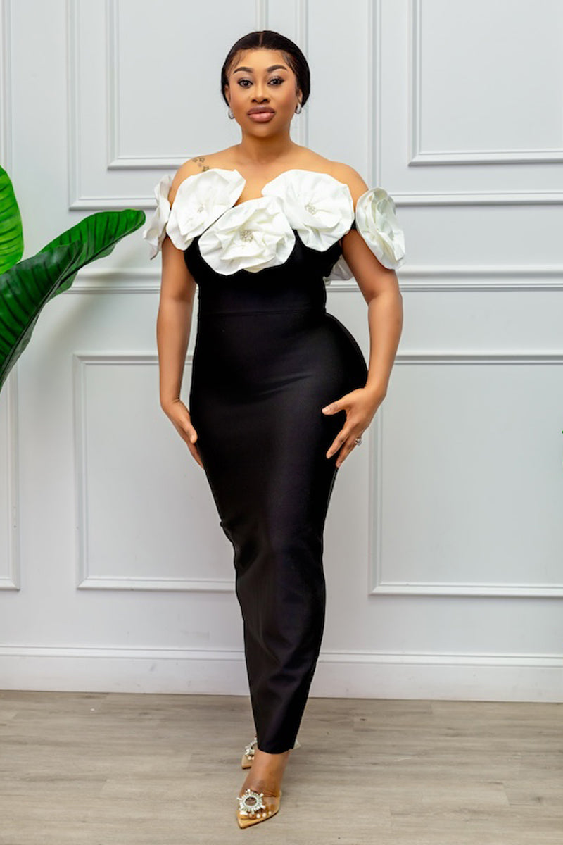 Mummykay Off Shoulder Bandage Maxi Dress