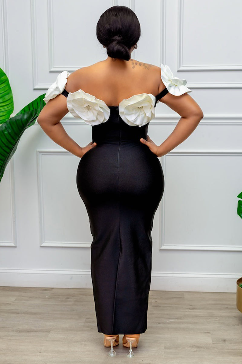 Mummykay Off Shoulder Bandage Maxi Dress