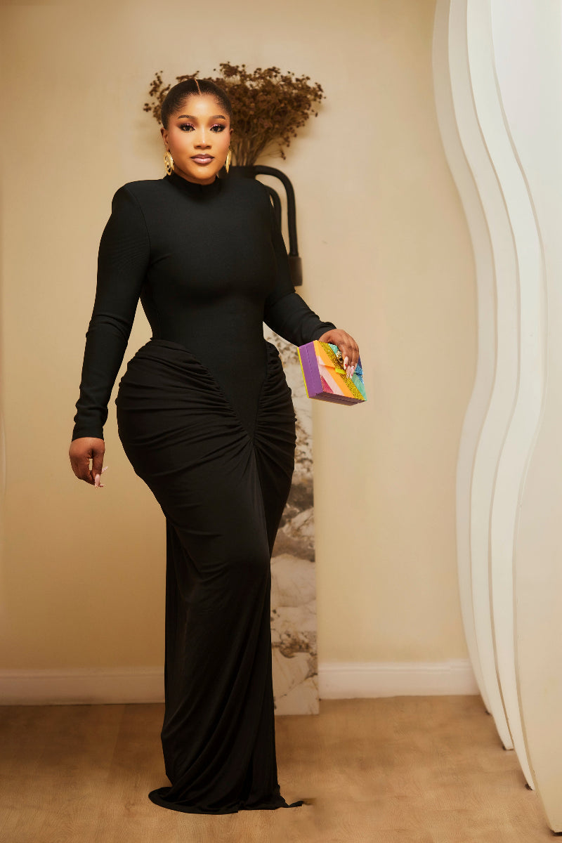 Sculpted Ruched Maxi Dress