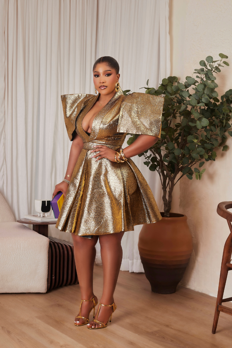 Amani Metallic Gold Mini Dress. ( PRE-ORDER )