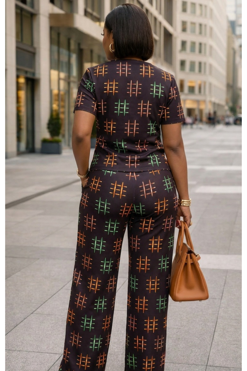 Zeze African Print Pant & Top Set