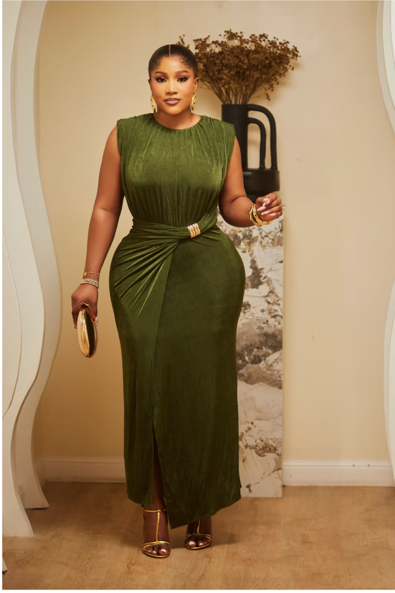 Selene Olive Elegance Dress