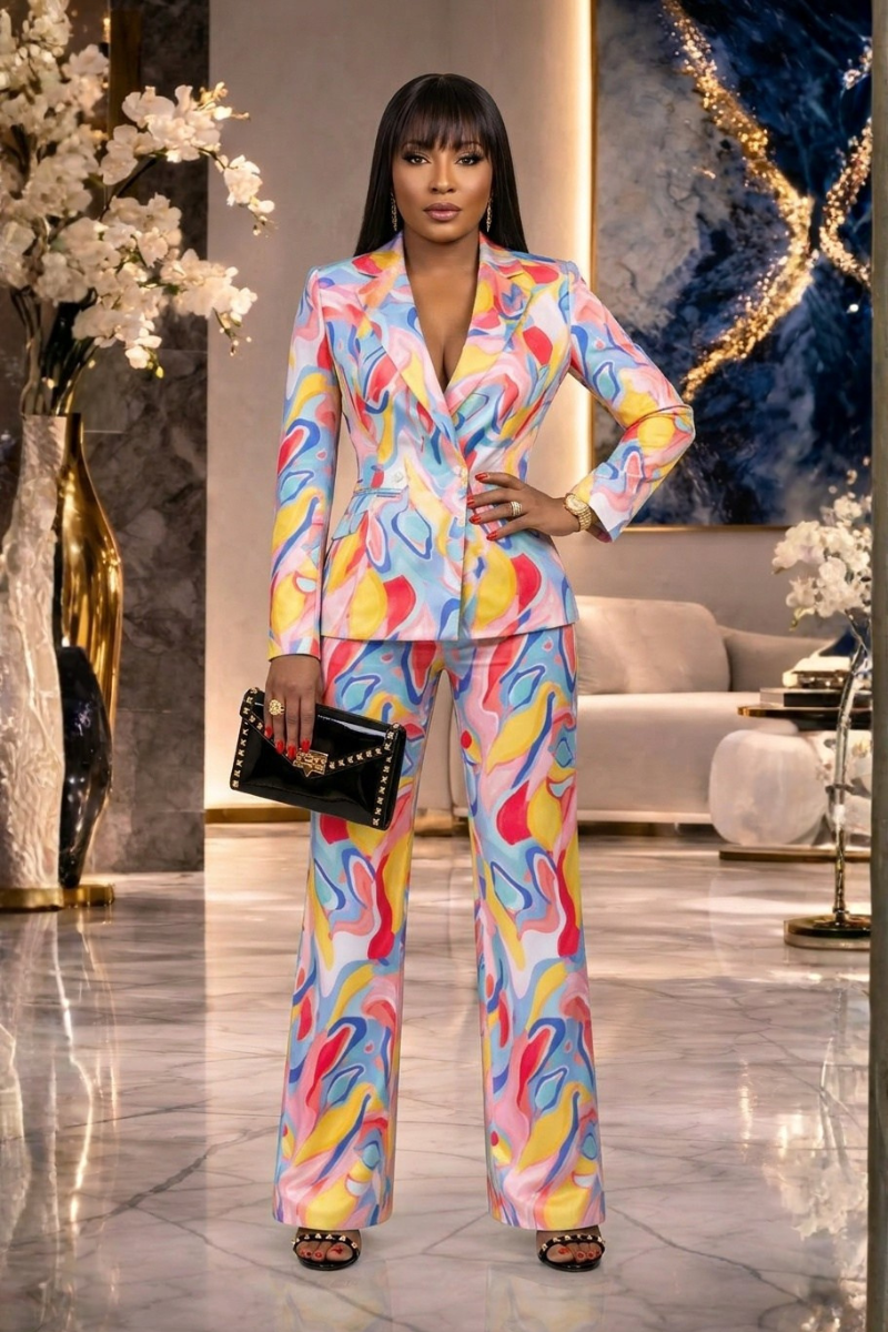 Soraya Abstract Pant & Blazer Set