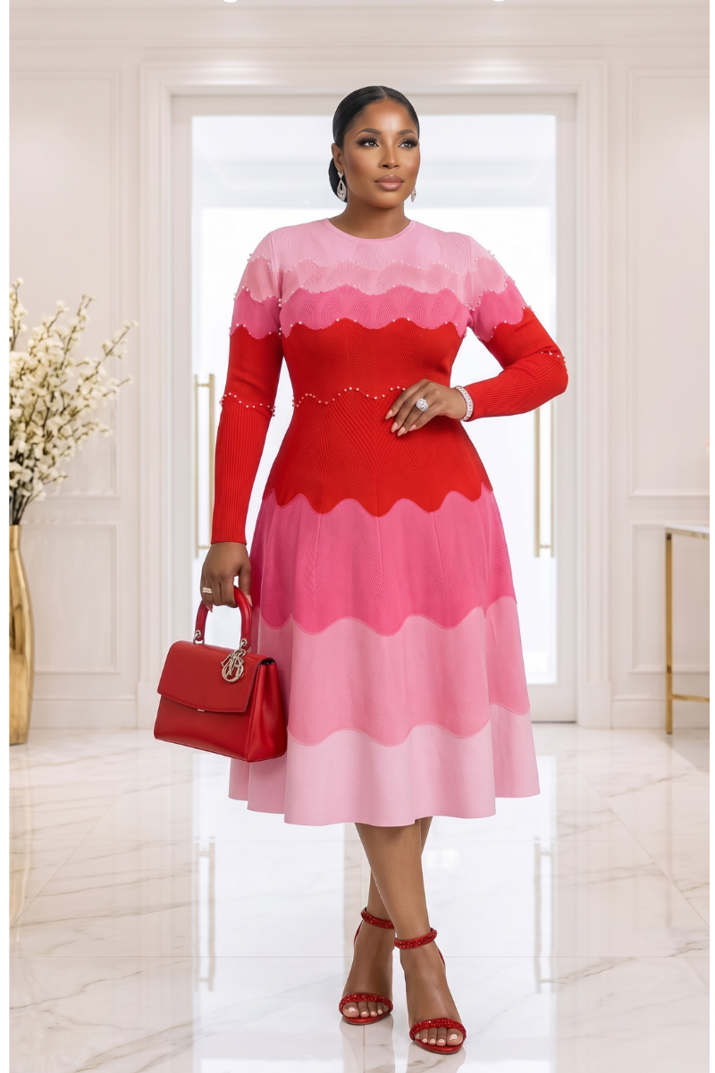 Ruby Bouncy Miyake Midi Dress