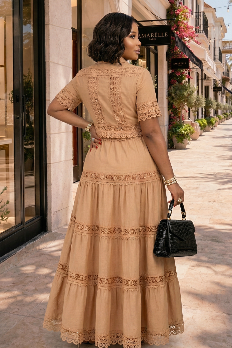 Savannah Lace Skirt Set – Mocha