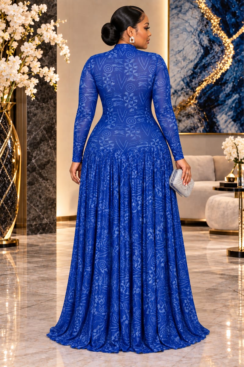 Zuri Mesh Pleated Maxi Dress