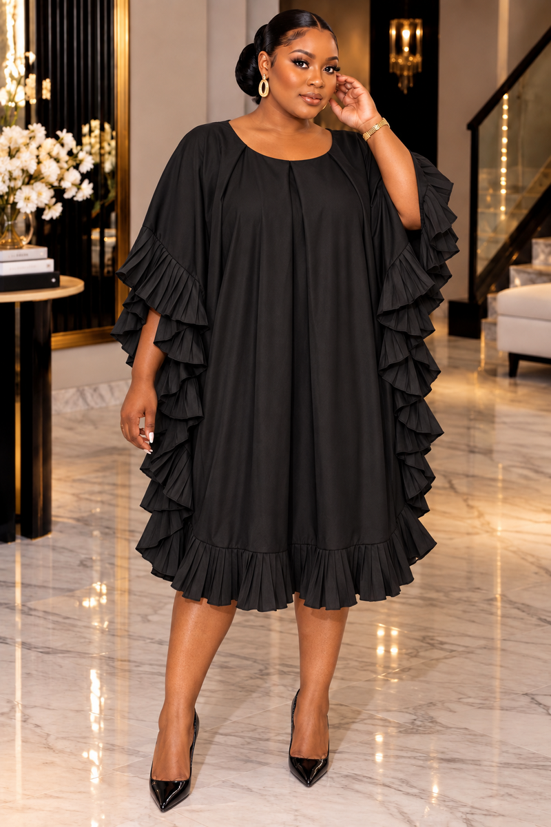 RUBY LUXE RUFFLE KAFTAN DRESS