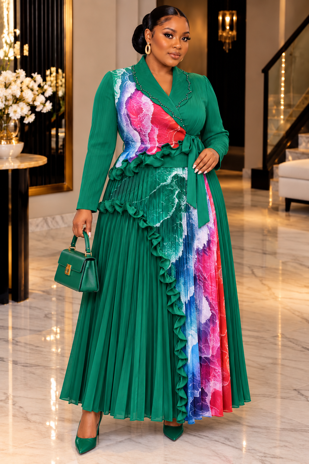 Sophia Royale Miyake Maxi Dress ✨