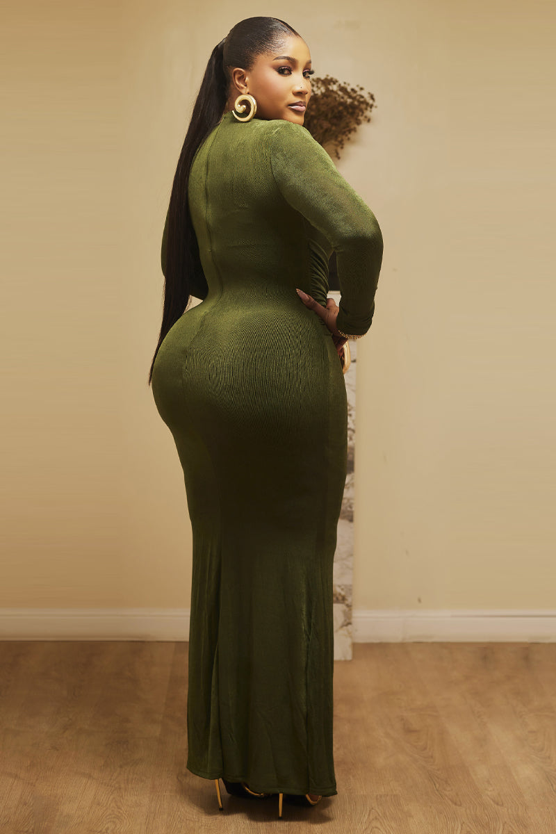 “Amara Sculpted Elegance Maxi Dress”