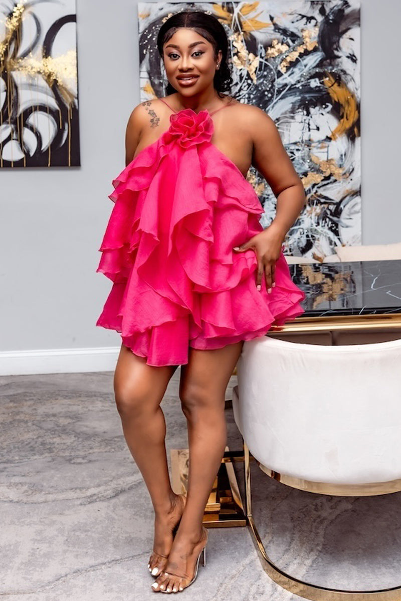 Rosé Ruffle Bloom Dress