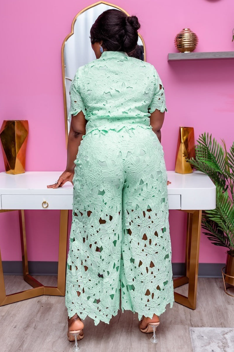 Mya Mint Lace Two-Piece Set