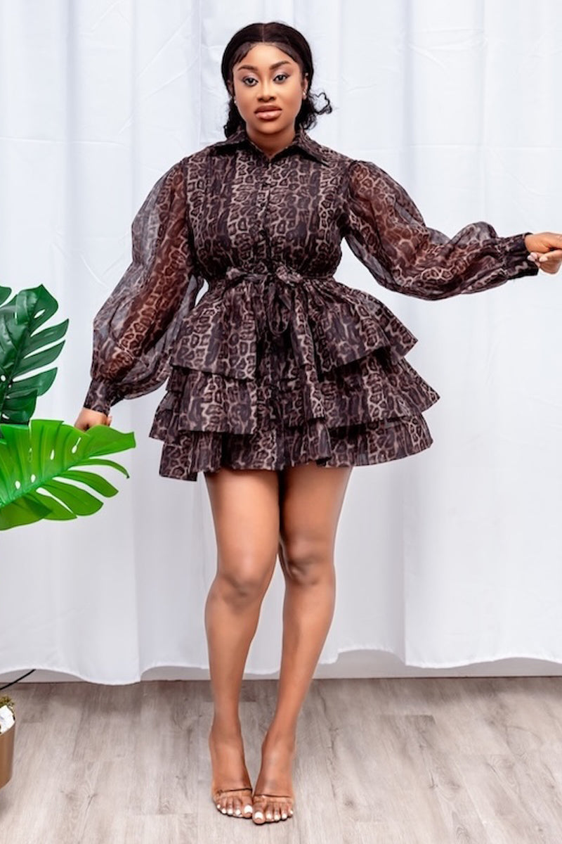 LEOPARD PRINT MINI DRESS