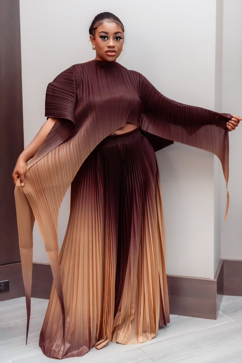 Vanessa Pleated Miyake Pant & Top Set
