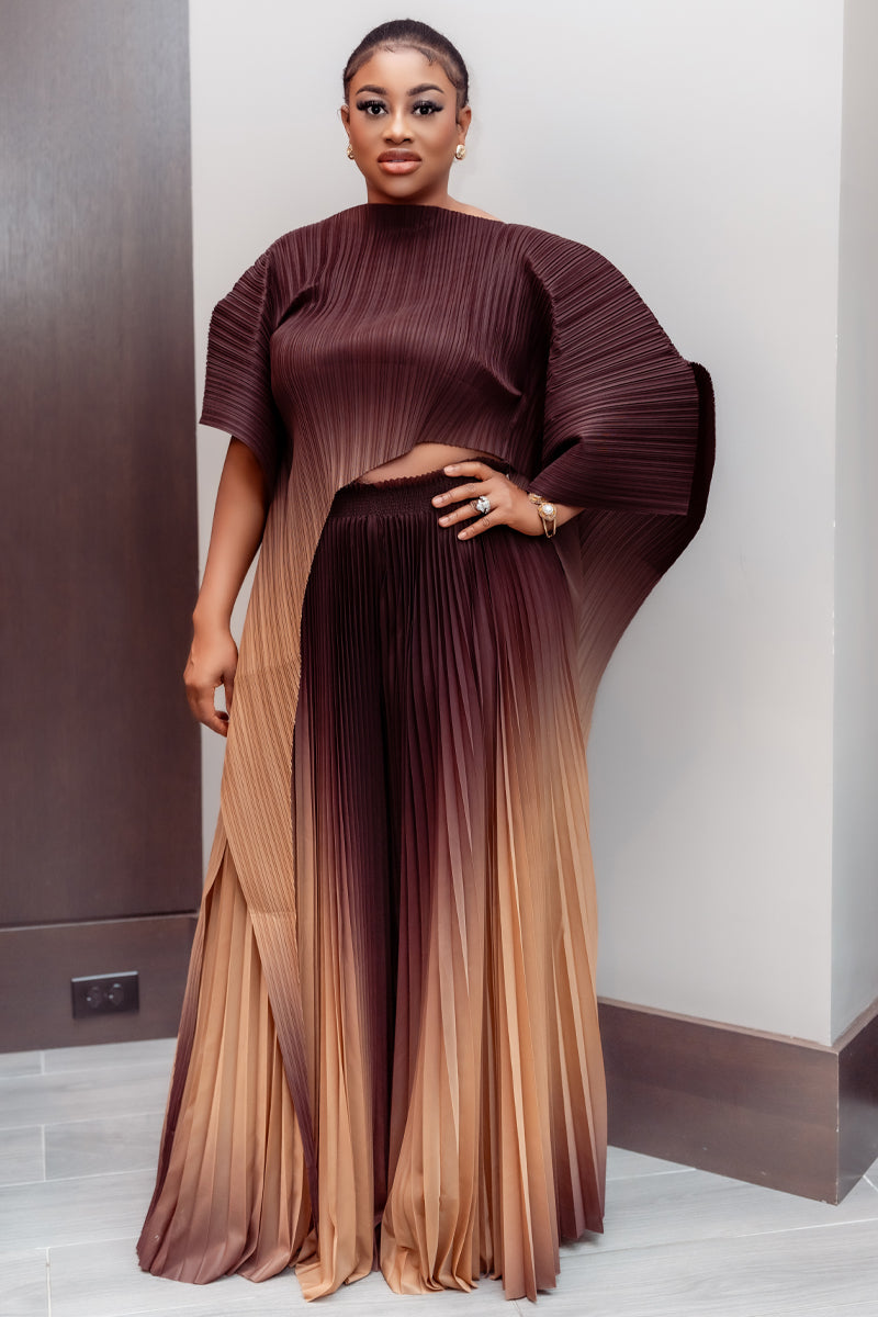 Vanessa Pleated Miyake Pant & Top Set