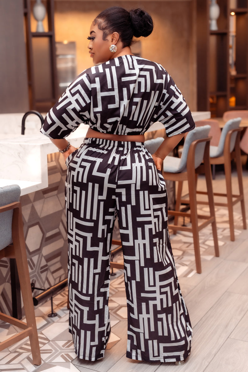 Sophia African Print Pant & Top Set