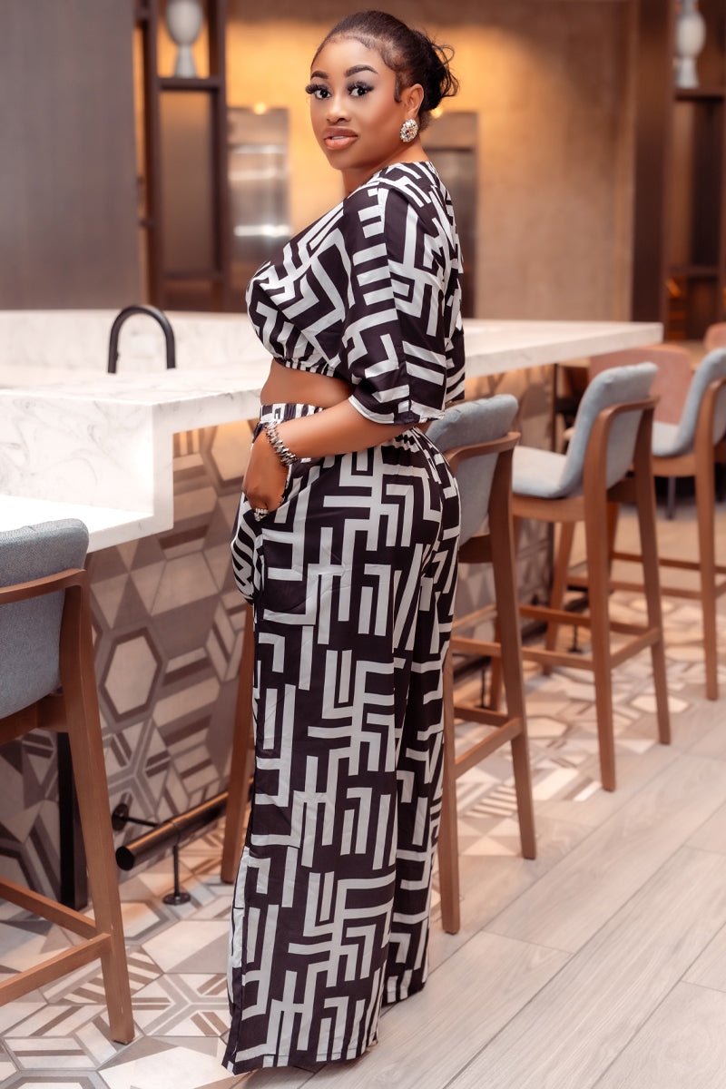Sophia African Print Pant & Top Set