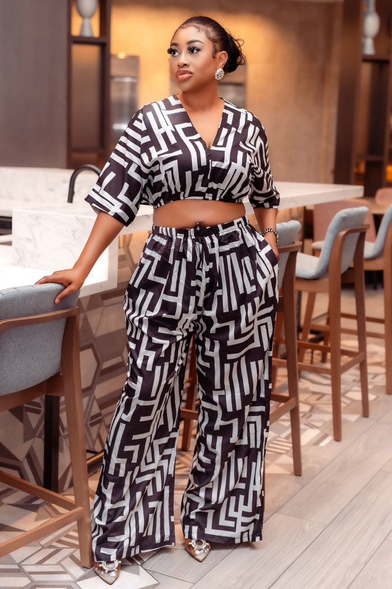 Sophia African Print Pant & Top Set
