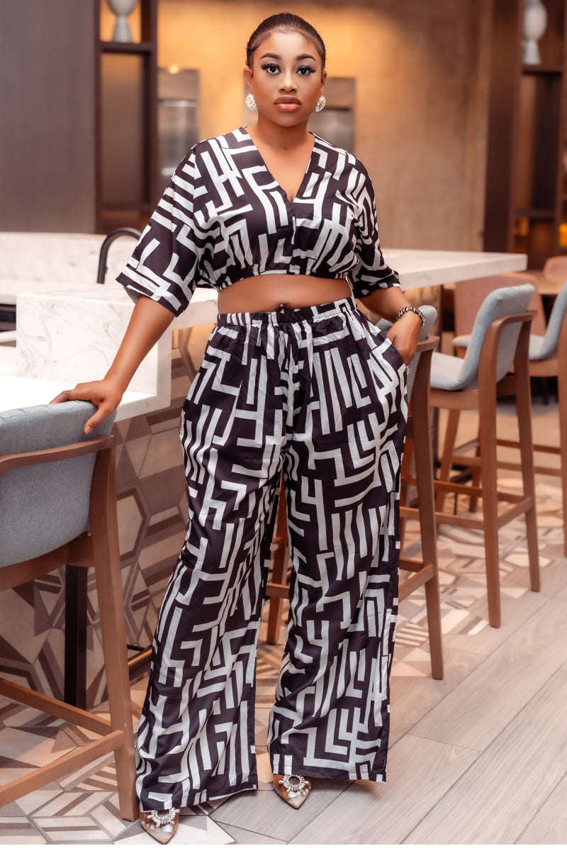 Sophia African Print Pant & Top Set