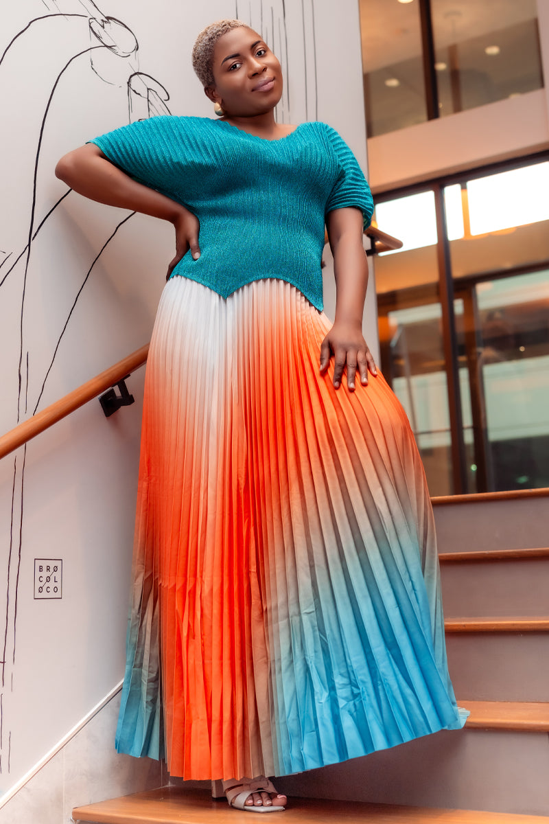 Vibrant Pleated Miyake Set