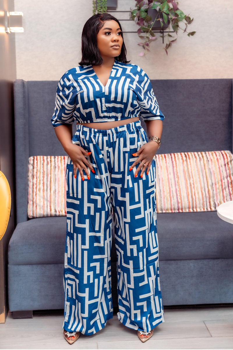 Sophia African Print Pant & Top Set