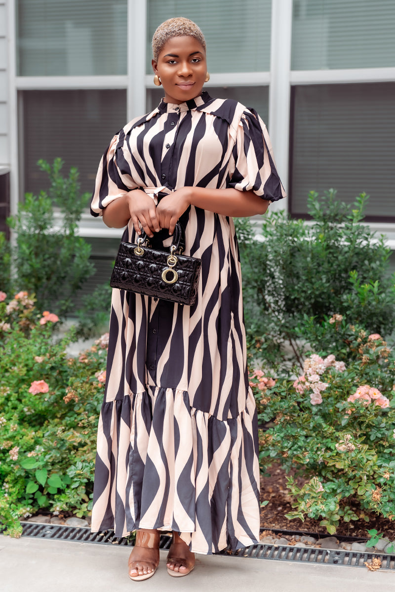 Bold Zebra Print Maxi Dress