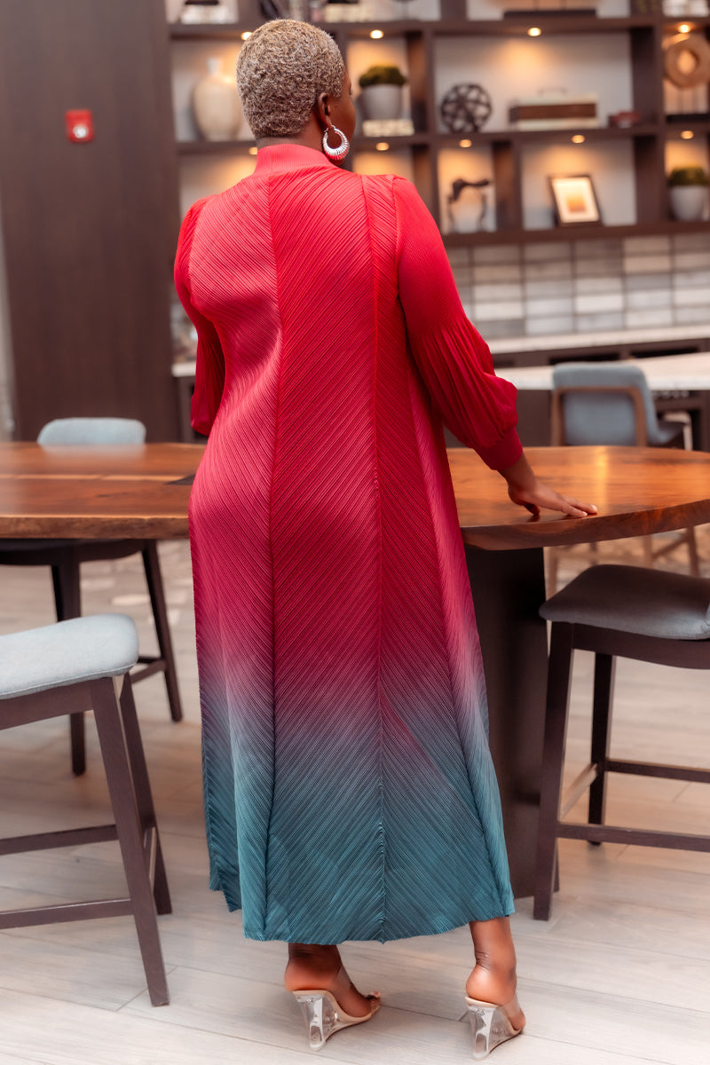Radiant Ombre Miyake Pleated Dress
