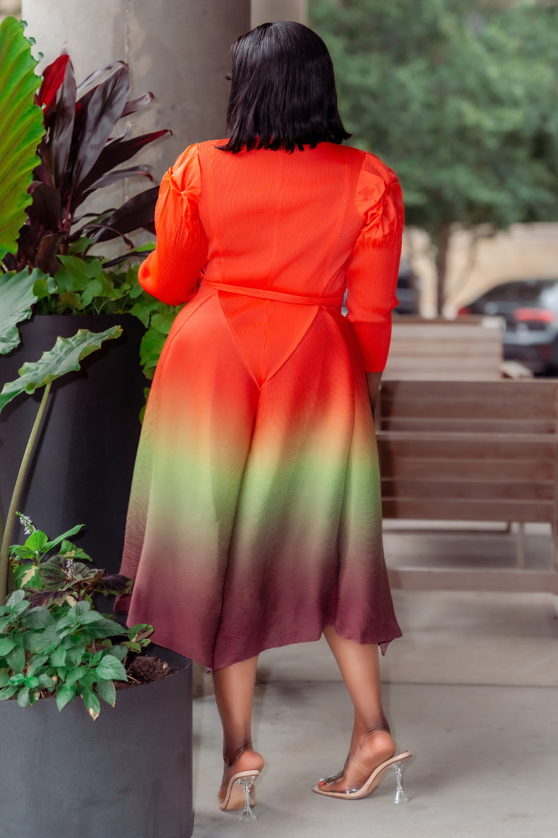Sunset Glow Miyake Dress