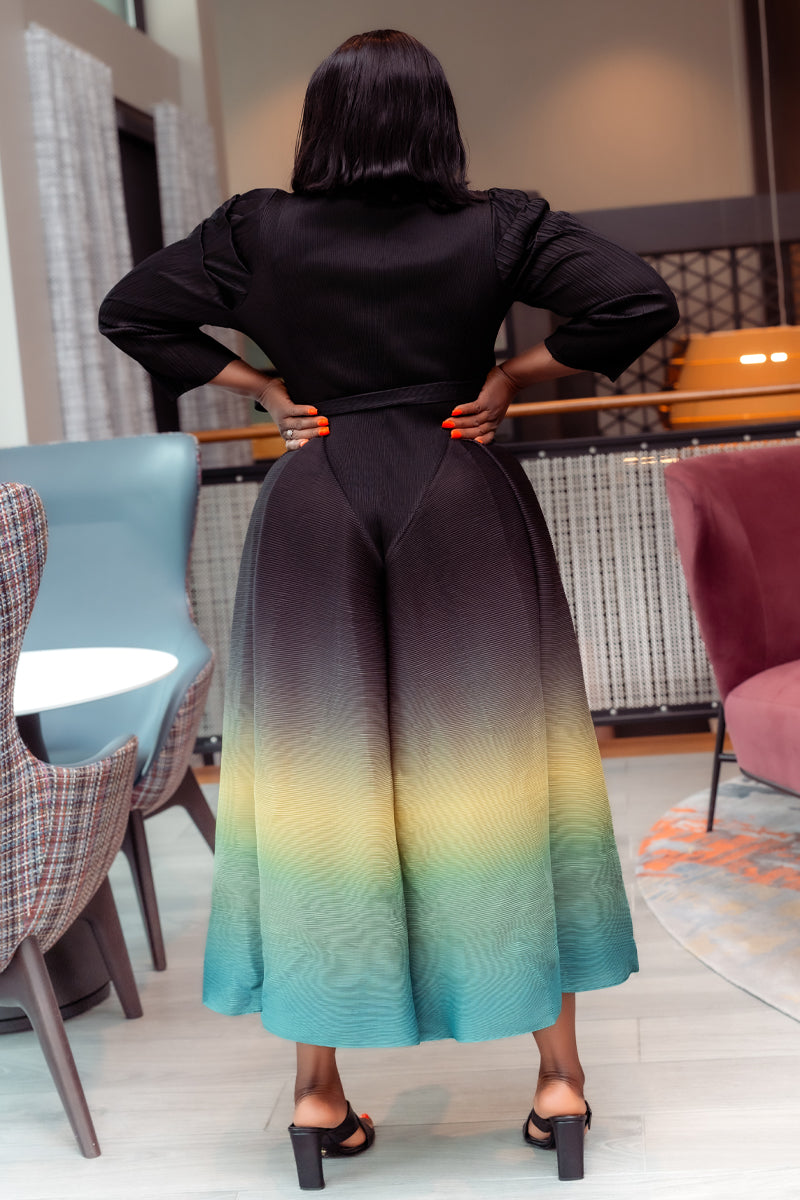 Ombre Elegance Miyake Dress