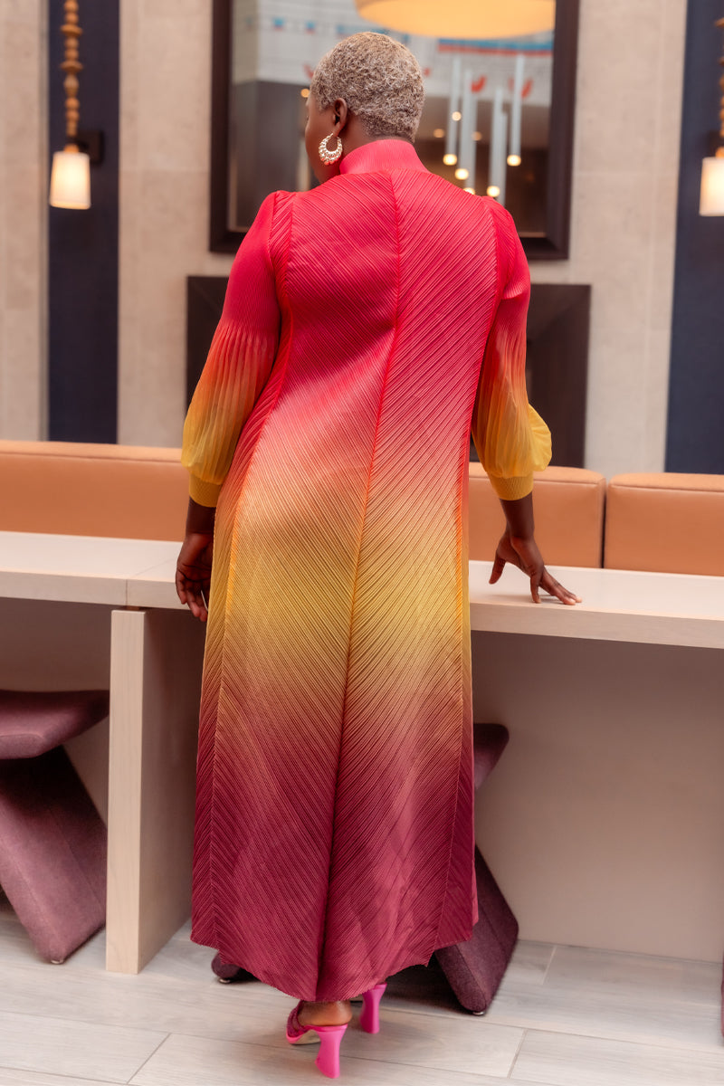 Radiance Ombre Miyake Dress