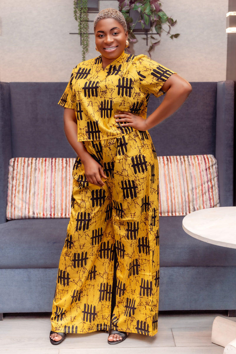 Zeze Bold & Beautiful African Print Pant & Top Set