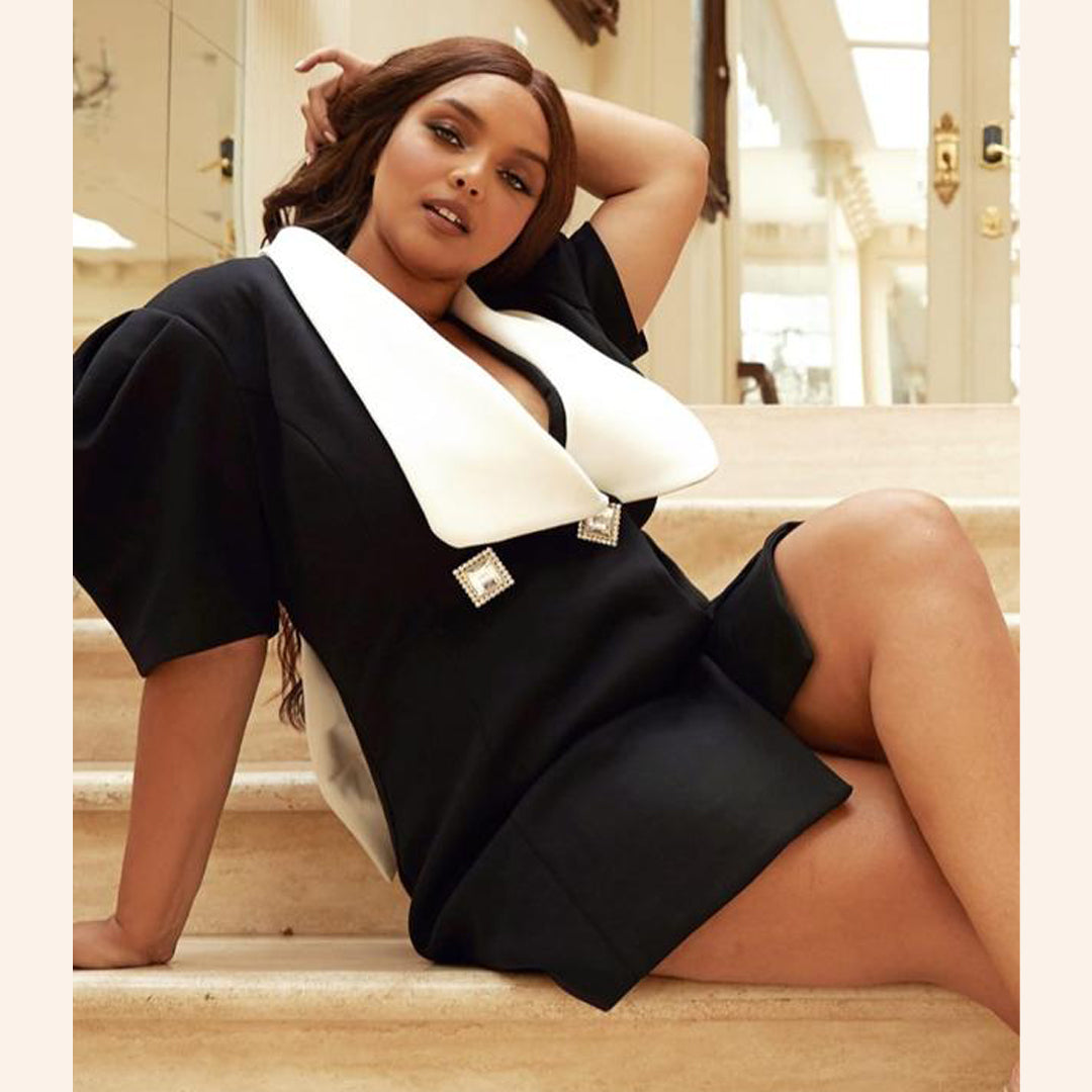 Victoria Contrast Mini Dress
